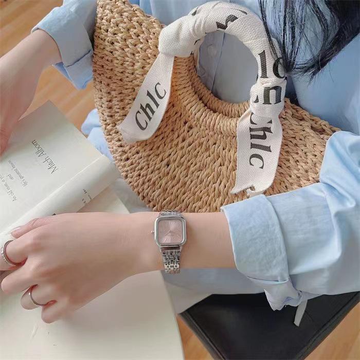 New Fashion Square Dial Ladies' Quartz Watch with Steel Band – Versatile and High-End