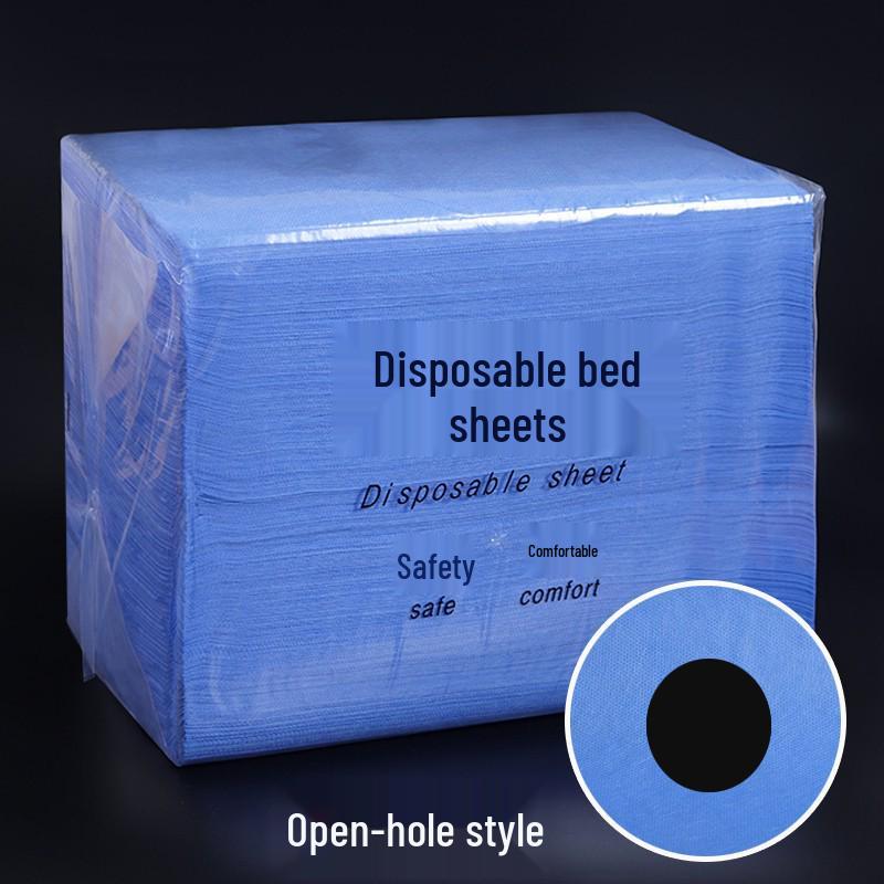 Thickened Waterproof Disposable White Bed Sheets with Face Hole for Salon Massage - Non-woven, Breathable, Oil-Proof
