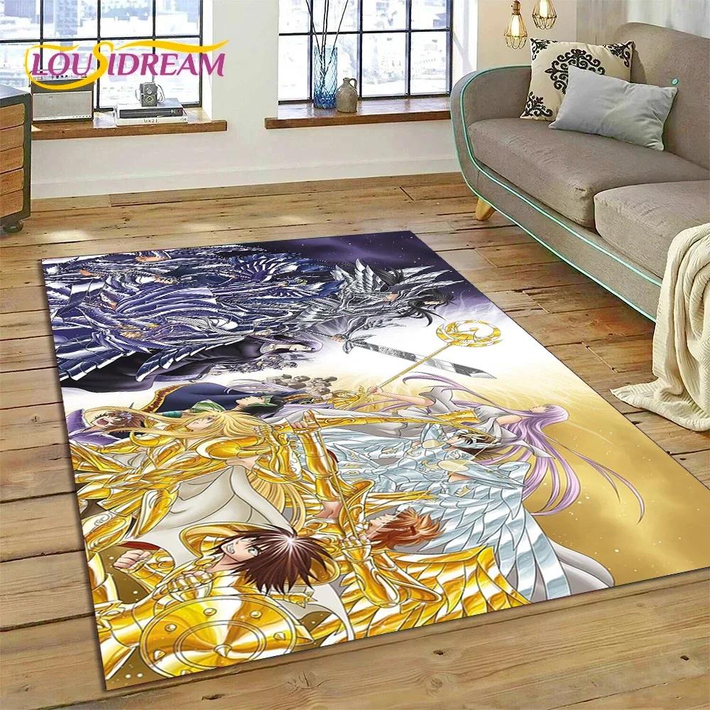 Cartoon Saint Seiya 3D Retro Anime Carpet Rug for Bedroom Living Room Home Sofa Decoration,Children Game Large Decor Floor Mat