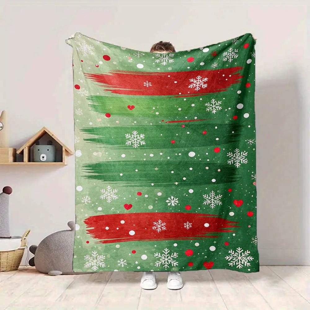 1Pc Christmas Candy Cane Blanket Soft And Comfortable Casual Warm Camping Travel Christmas Halloween Gift M91715