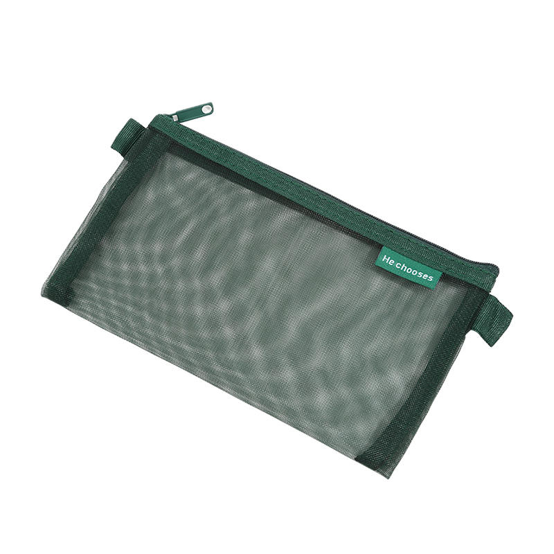 1/2PCS Creative Mesh Transparent Case Storage Bag Cute Portable Pen Pencil Pouch Bag School Office Supply Stationery