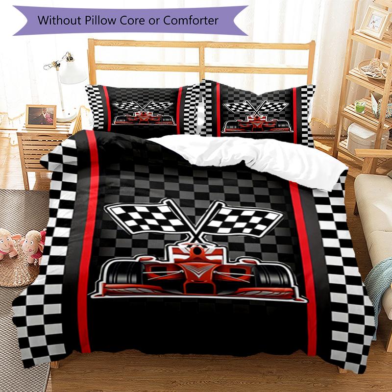 Set Biancheria da Letto da Corsa 3 Pezzi Copripiumino Chiusura Include 1 Copripiumino e 2 Federe, Morbido e Confortevole per Tutte le Stagioni.
