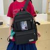 Four-Piece Backpack Set Girls Large Capacity Backpack Solid Color Junior High School Student School Bag