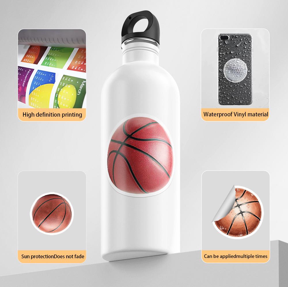 50 Sport Graffiti Aufkleber: Baseball, Football, Basketball Aufkleber für Wasserflaschen