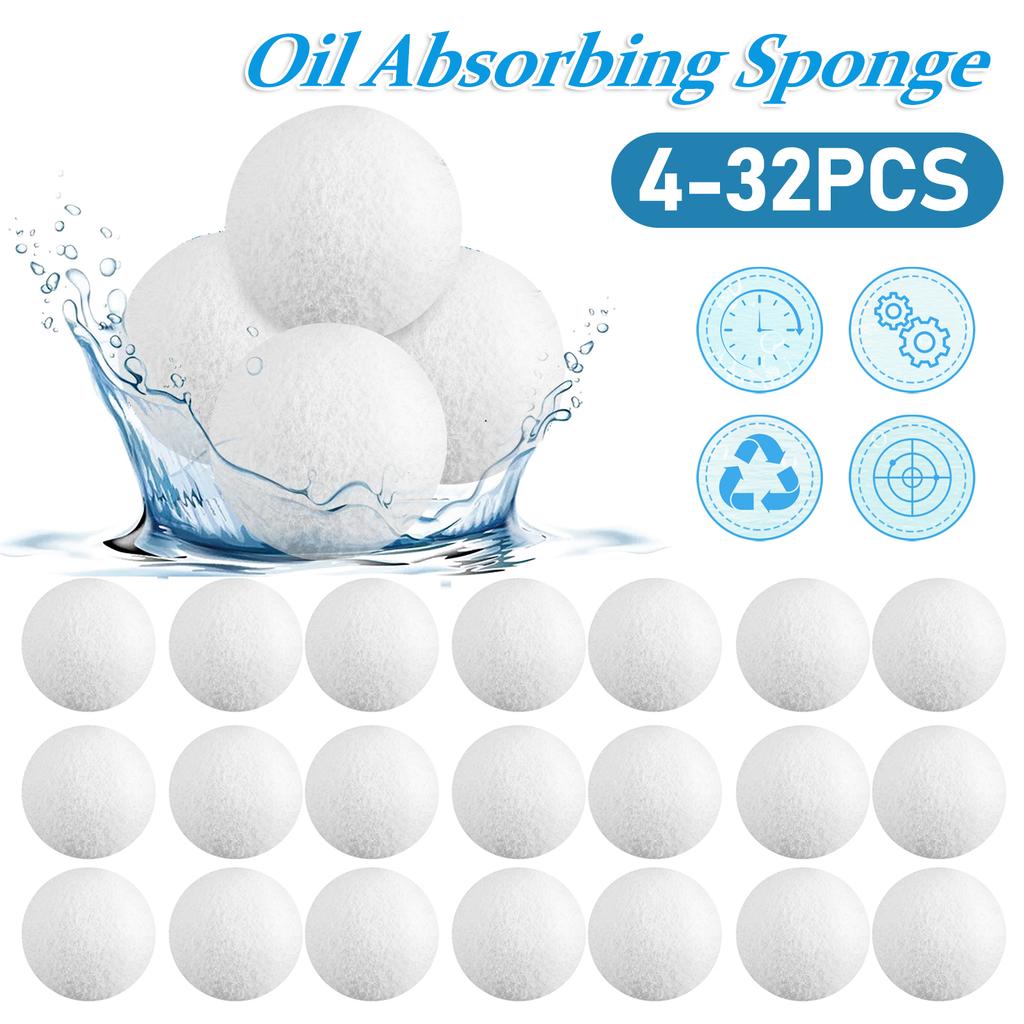 4-32 szt. Gąbki do filtra basenowego Piłeczka usuwająca osad Gąbka chłonąca olej Wanna SPA Narzędzie do czyszczenia szlamu chłonącego olej