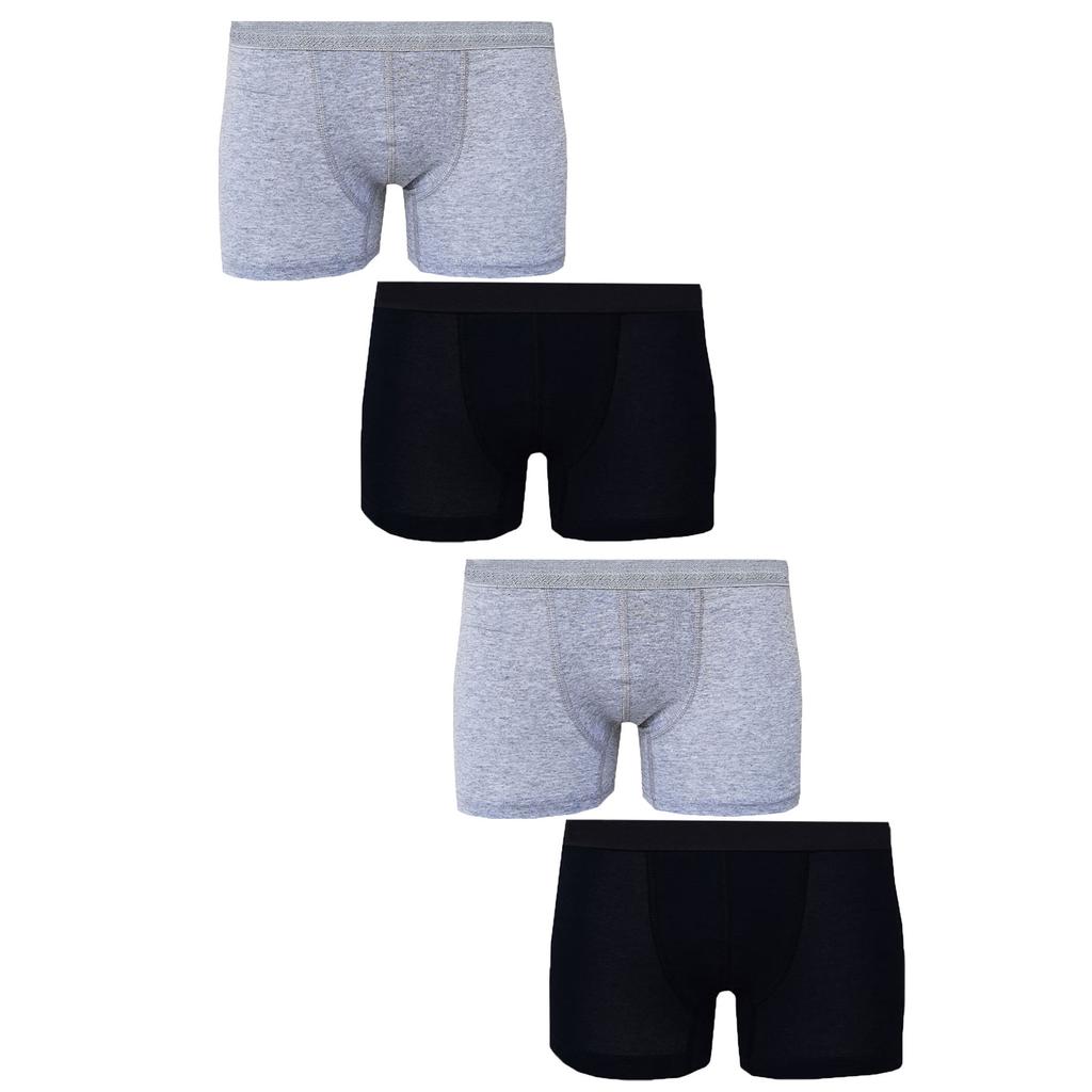 4lü Erkek Likralı Boxer İnce Ekonomik Pamuklu Paçalı Külot