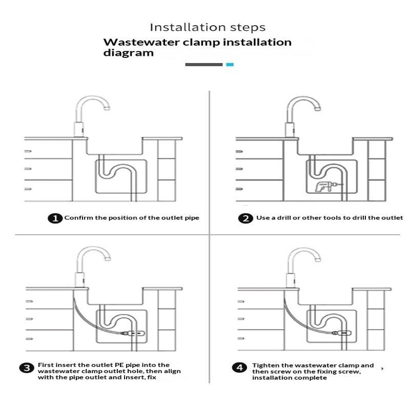 Water Filter Replacement Clamp for RO System Quick Disconnect Food-Grade BPA Free Fits Standard Size Household Water Purifier Parts
