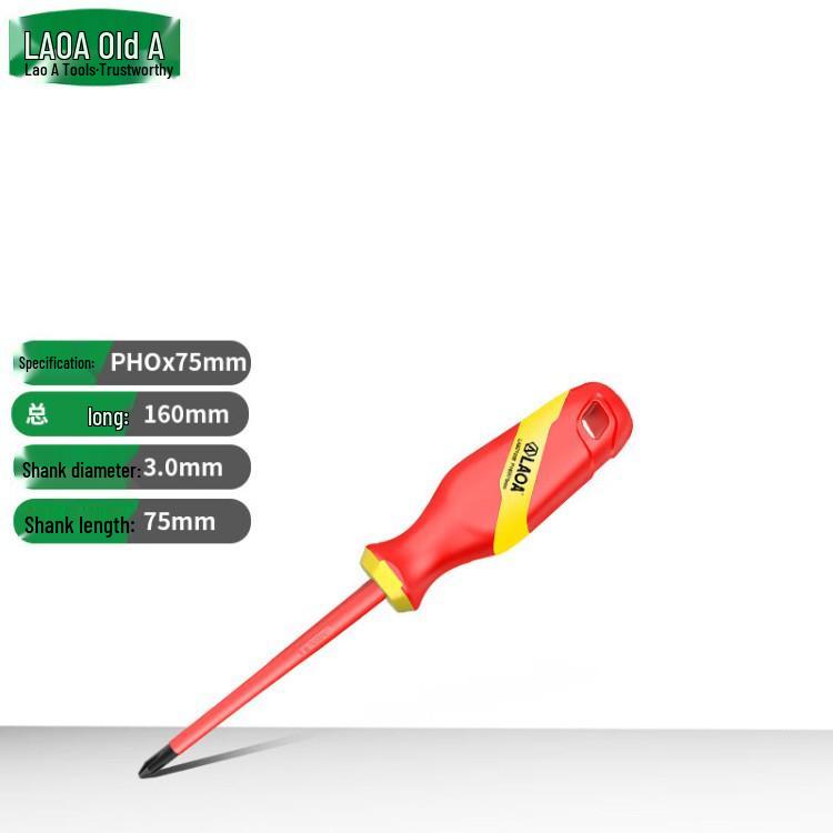Old A High Voltage 1000V Phillips and Flathead Insulated Screwdriver - VDE Certified for Electricians