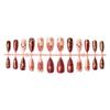 Handmade Christmas Rhinestone Nails with 3D Flowers, Gold Snowflakes & Bowknot Decor - Almond Shape False Nail Art