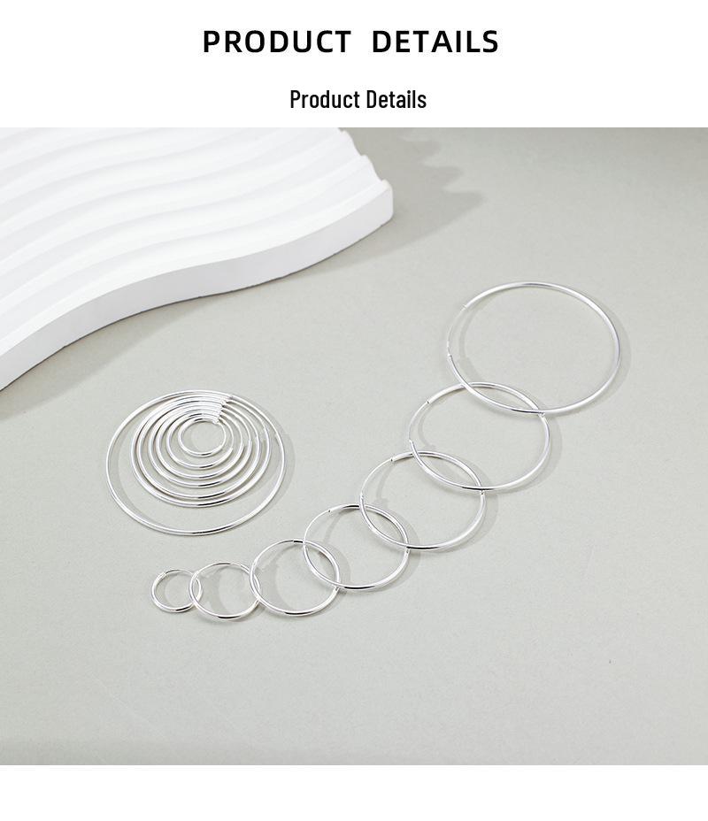 Cercei clasici rotunzi din argint sterling S925 - Cercei eleganti, simpli și contemporani pentru femei