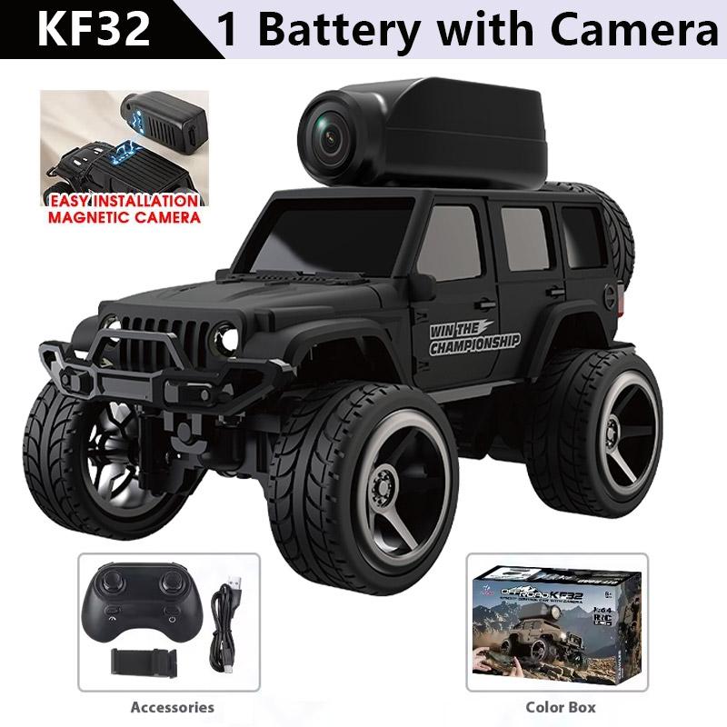 KF32 1:64 RC Mini Climbing Car With LED Light and HD Camera Radio Remote Control Cars Alloy Toy For Kids Christmas Holiday Gifts