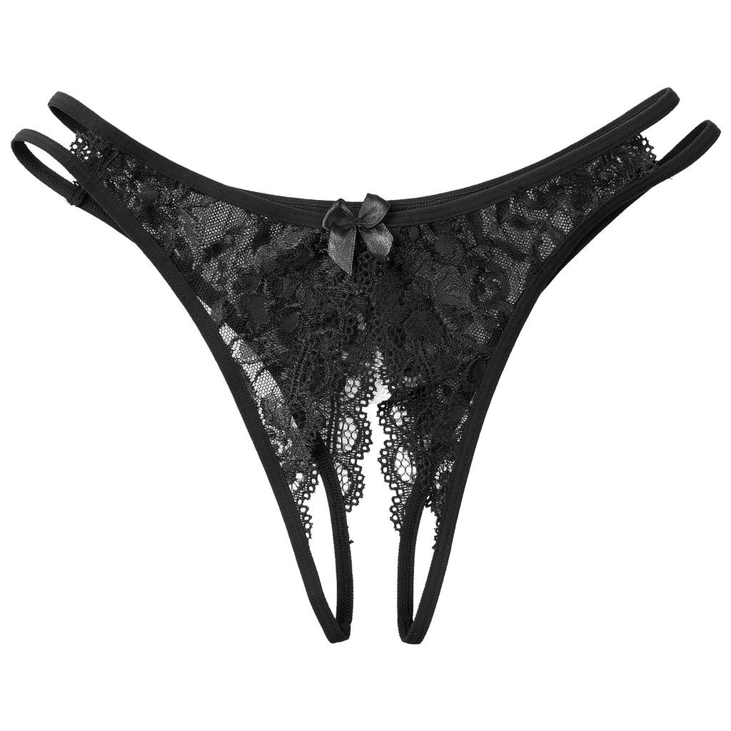 Herrspetsstringtrosor Genombruten Låg Midja Trosor Blommig Grenlös Design T-rygg Sissy Nattkläder