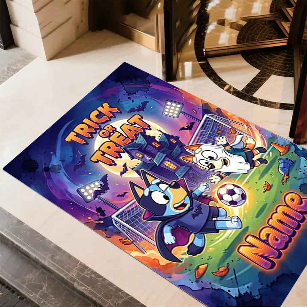 Halloween Night Adventure Customized Name Floor Rug Office Rug Suitable for Game Room Dormitory Dining Room Bedrooms Anti-slip Rug Decorate Offices