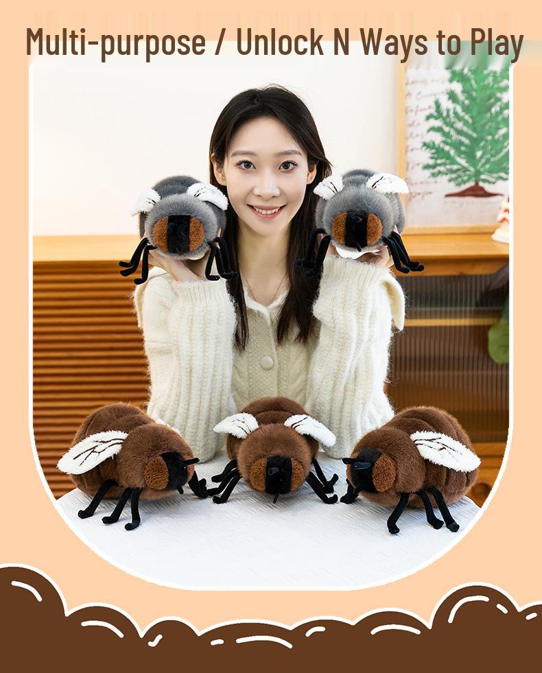 Realistic Fly Plush Toy Prank & Sleep Hug Pillow - Dung Beetle Design for Men and Women Birthday Gift