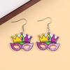 Boucles d'oreilles Masque Boucles d'oreilles Confortables en Acrylique Boucles d'oreilles Couronne Intriquées Pour Fête de Carnaval Célébration de Festival Femme