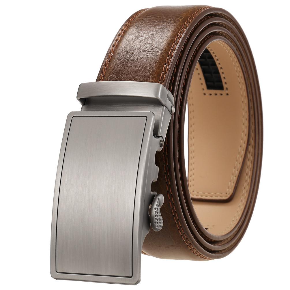 1Pcs Fashion Automatic Buckle Belt, Men'S Belt, Two-Layer Cowhide Ly35-1070-1