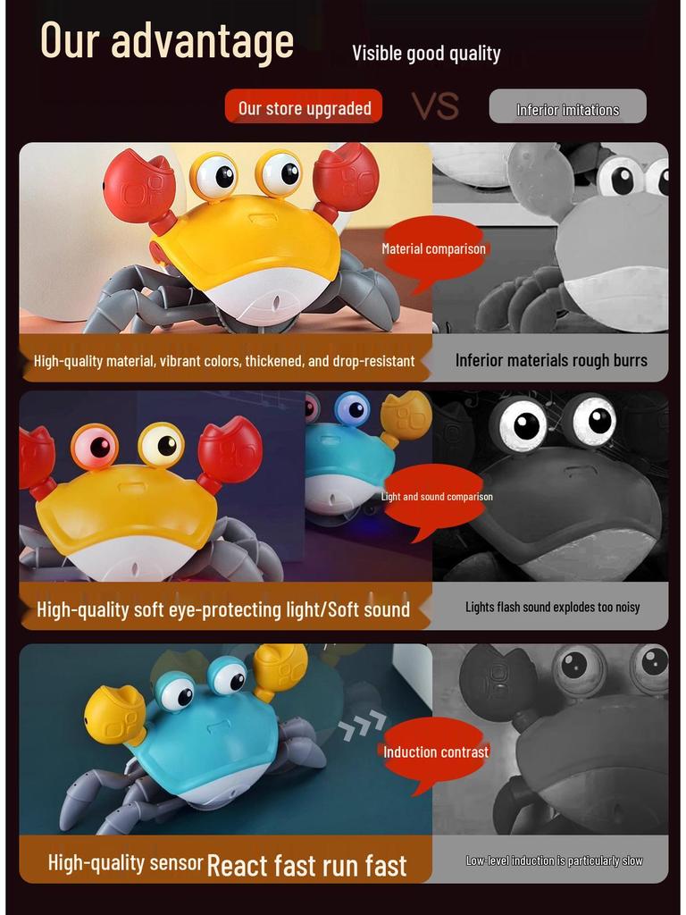 Gesture-Controlled Luminous Crawling Crab Toy with Music