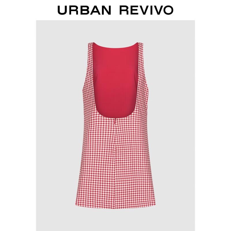 UR Women s Casual Plaid Backless Mini Dress M