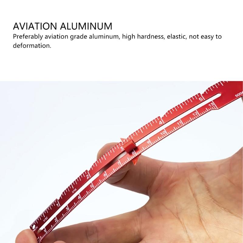 Aluminum Alloy Quilting Ruler 6Inch Metal Sliding Sewing Gauge Measuring Tool for Sewing Tailoring Quilting Hemming