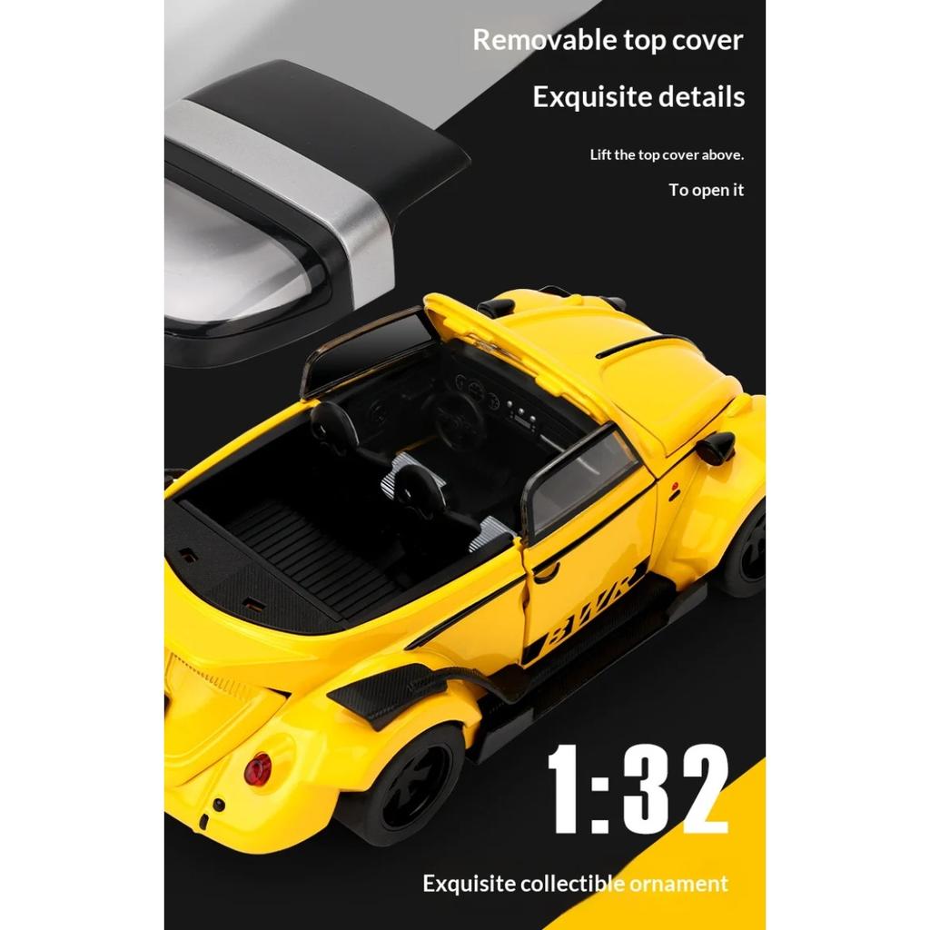 1/32 Scale Volkswagen Beetle Alloy Die-cast Car Model Simulation Retro Classic Car Collection Ornaments Children's Toys Gifts