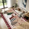 Christmas Pattern Square Area Rug Comfort Indoor Floor Carpet For Home Holiday Gift