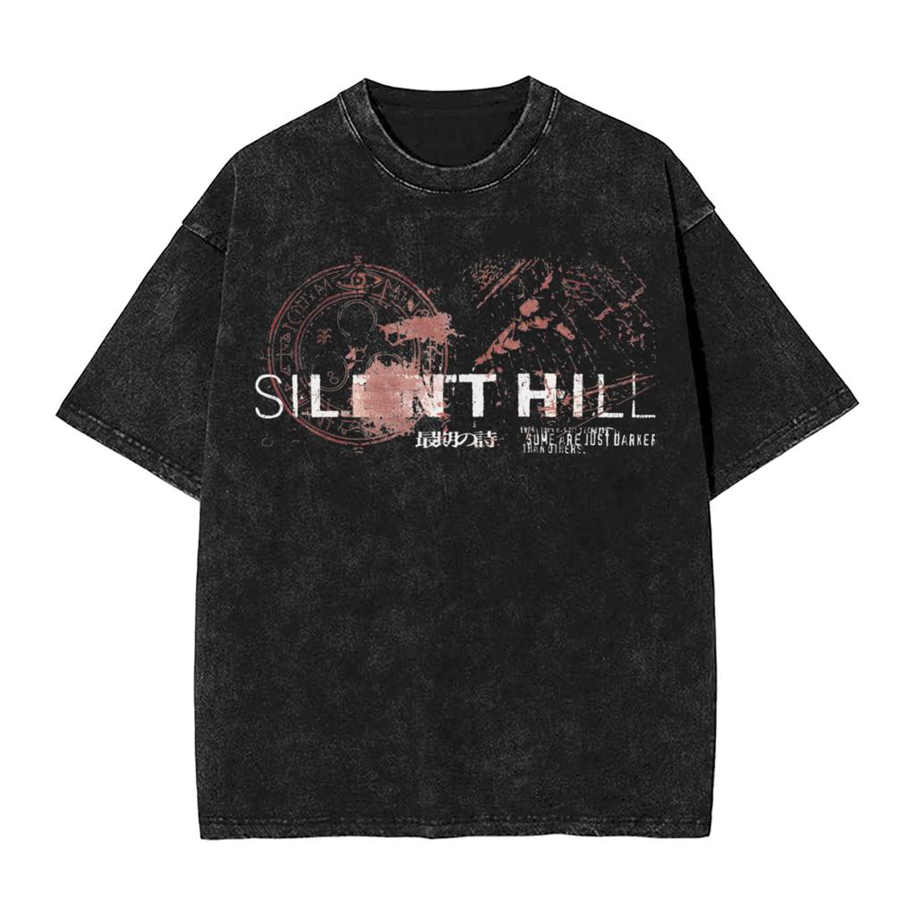 Washed T Shirt Silent Hill Emblem The Halo Of The Sun Tshirt Oversize Pc Videogames Survival Horror 100 Cotton Printed Tees