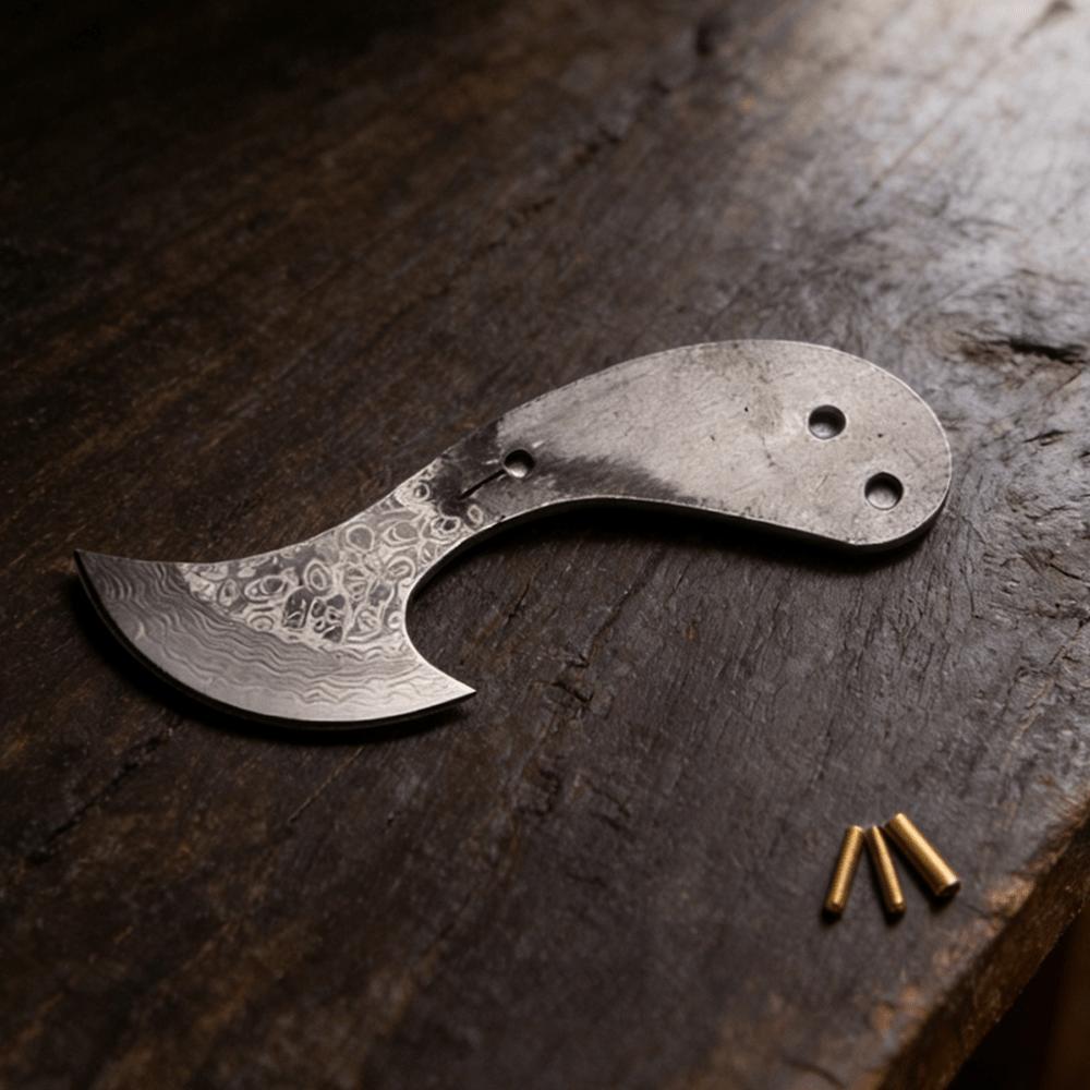 Dropship Axe Blade Fixed Blade Knife Blank Damascus Steel DIY Semi-finished Knife Tool Parts Accessories