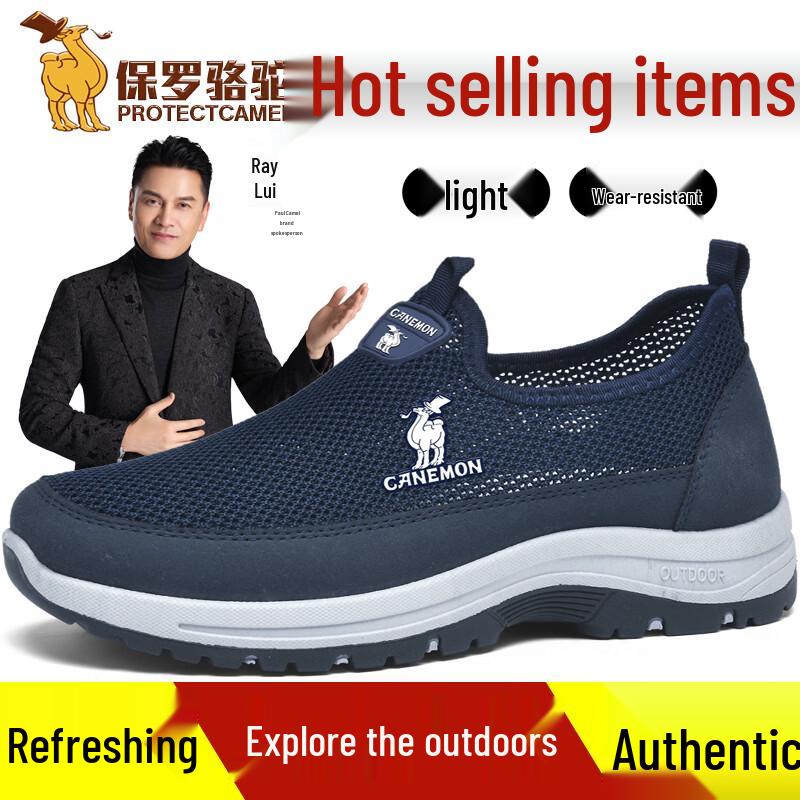 Paul Camel Men s Summer Breathable Mesh Lace-Up Walking Shoes 39