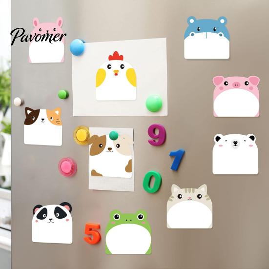 Sada lepivých poznámek 12 ks/sada Kreslená zvířátka Samolepicí poznámky, 30 listů/blok Samolepicí blok, Memo poznámky Super lepivost Post Stickies do školy
