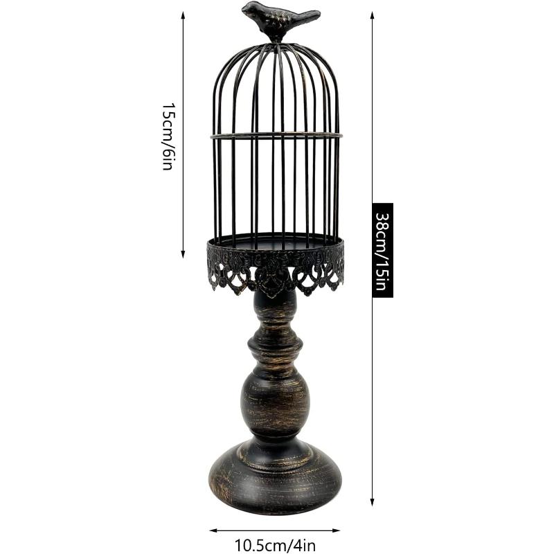 Retro Shabby Candle Holder, Decorative Birdcage Candle Holder Vintage Metal Candlestick for Wedding ,Party Vintage Gothic Decor,Victoriana Decor