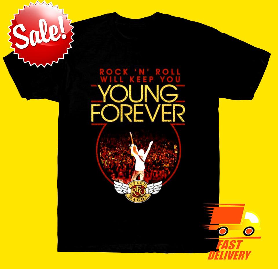 Reo Speedwagon Young Forever 2023 T-Shirt Black Cotton Unisex S-5XL Unisex T-Shirt M