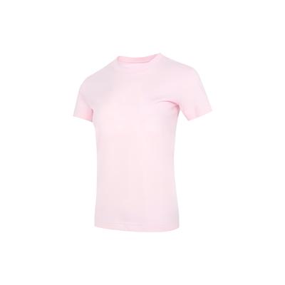 Round Neck Running Casual Short Sleeve Logo T-Shirt, American Retro Women Tops Pink GL1033
