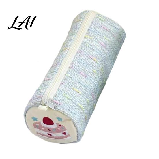 Stain Proof Pencil Holder Strawberry Cake Roll Case Large Capacity Cylindrical Pen Pouch Girlish Desk Accessory Cute Stationery Storage Bag