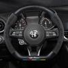 Carbon Fiber & Alcantara Leather Steering Wheel Cover for Alfa Romeo Stelvio, Stanway, Giulia, Juliet