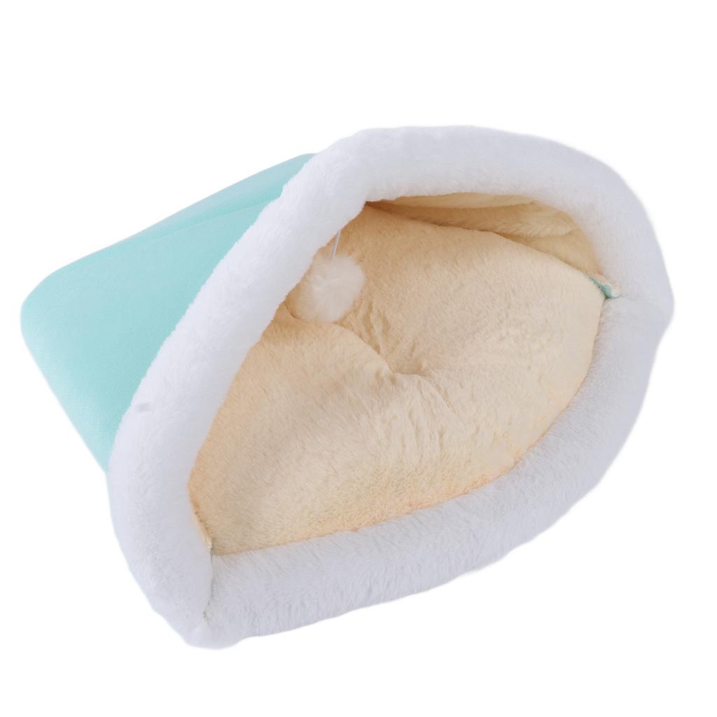 Cat Sleeping Bag Semi Closed Fluffy Soft Washable Cat Bed for Indoor Cats Puppy Kitty KittenMint Green