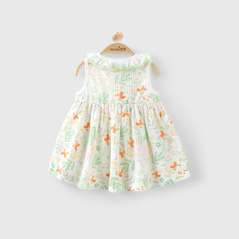 Baby Girls Floral Sleeveless Cotton Dress