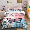 Butterflies, Flowers, and Hearts. Bedding Sets Duvet Cover Sets Duvet Covers Pillowcases(1 * Duvet Cover 2 * Pillowcases Without Duvet Insert)