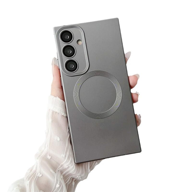 Samsung S24 Plus Silicone Square Case: Magnetic, Solid Color Protective Cover for S23 Ultra & S22/21.