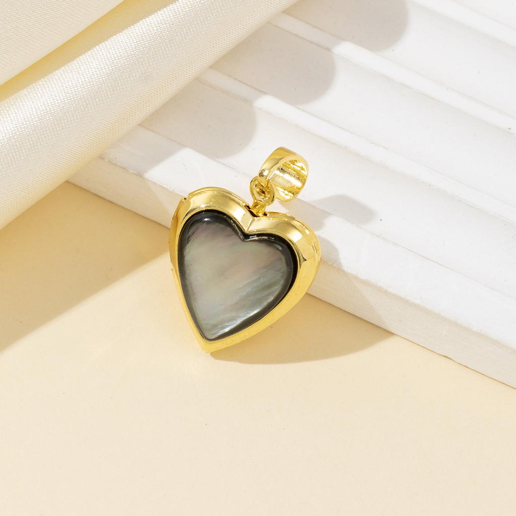 1Pc, Handmade Ocean Heart Pendant Charms - Romantic Natural Shell Jewelry for Women, Perfect Mother's Day & Wedding DIY Gifts 26×17mm