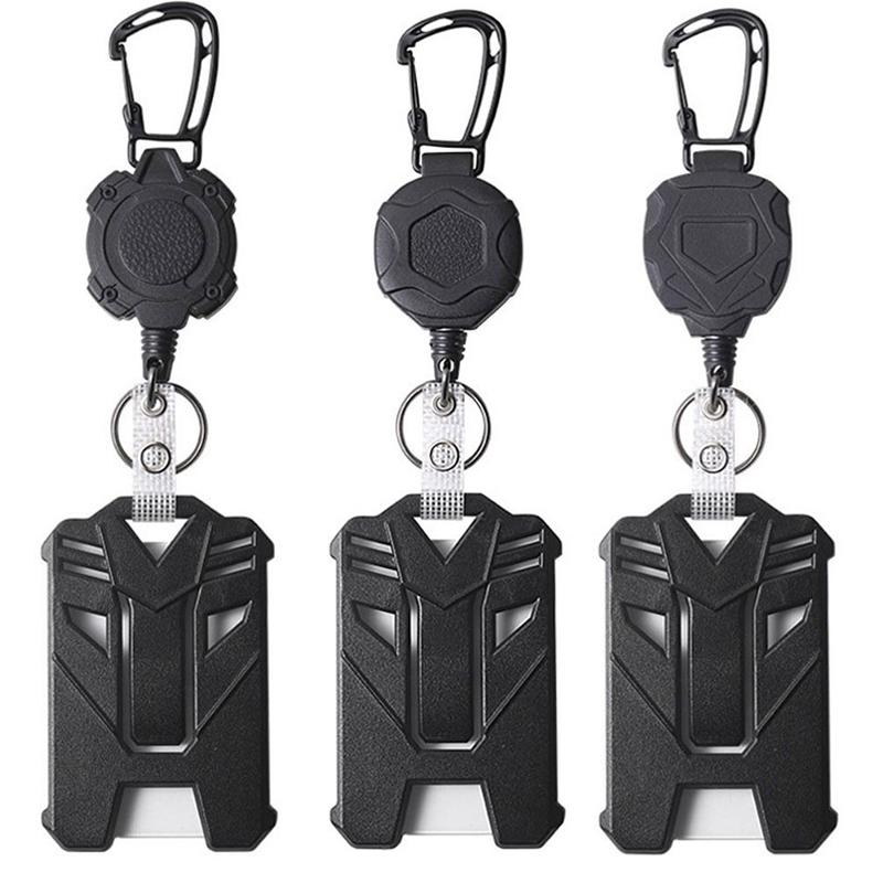 Clipe Retrátil para Crachá Capa para Cartão de Crédito Porta-Crachá Retrátil Clipe para Crachá Porta-Identificação de Alta Resistência - Capa Estojo para Cartão de Ônibus 3 Estilos