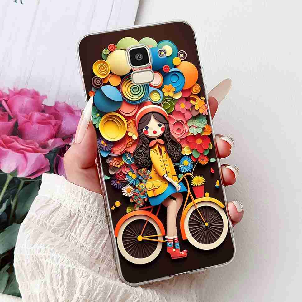 For Samsung Galaxy J6 2018 SM-J600F Case Fashion Girl New Flowers Soft Silicone TPU Cover For Samsung j6 J6 2018 Phone Shell