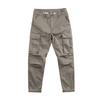 Men Cargo Pants Loose Button Zipper Closure Solid Color High Street Style Straight Leg Pockets Streetwear