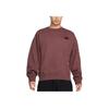 Nike Solo Swoosh Fleece Crewneck Loose Sweatshirt Men Sweatshirt Bright-Burgundy HJ2236-652