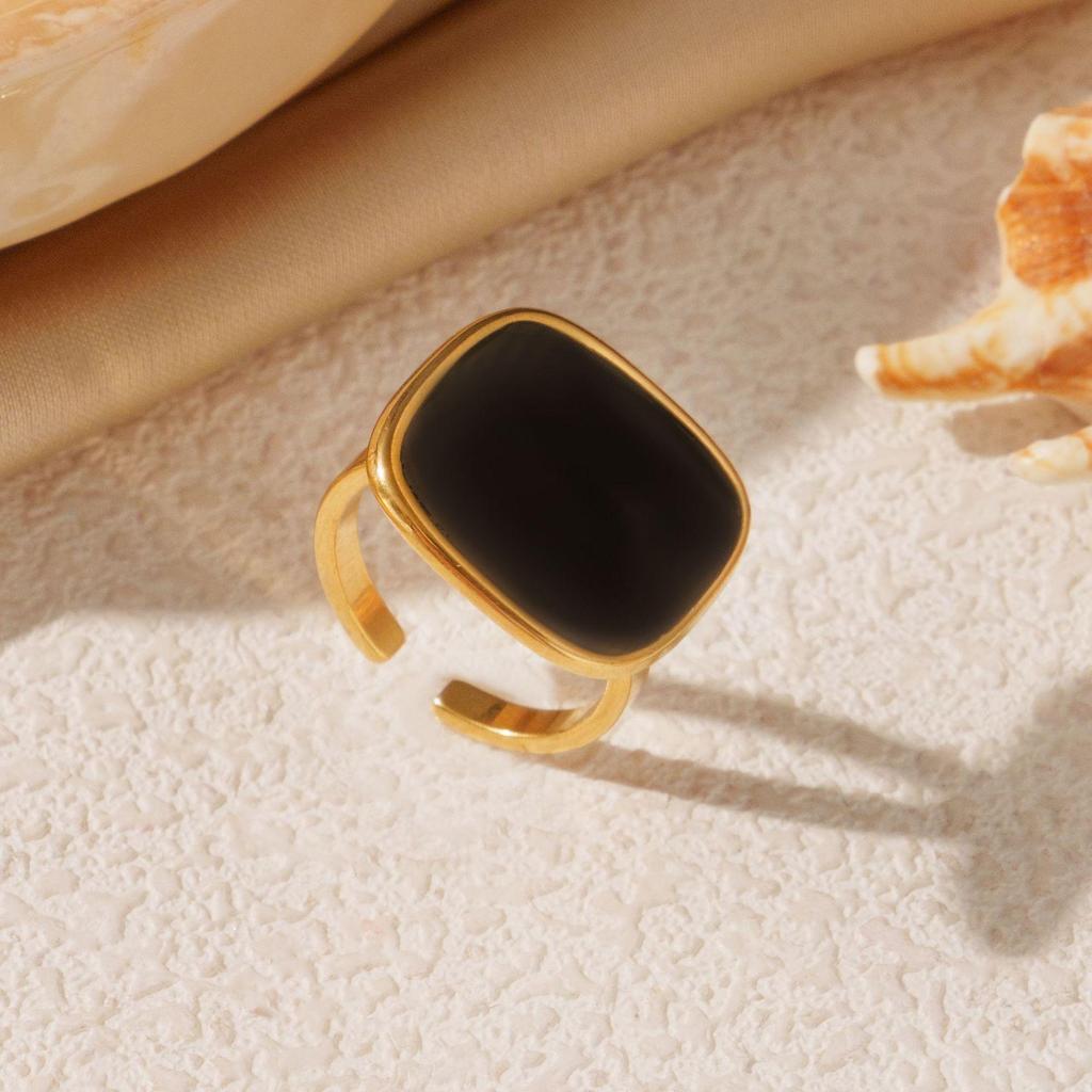 Unisex Französisches Design Titanstahl Offener Ring