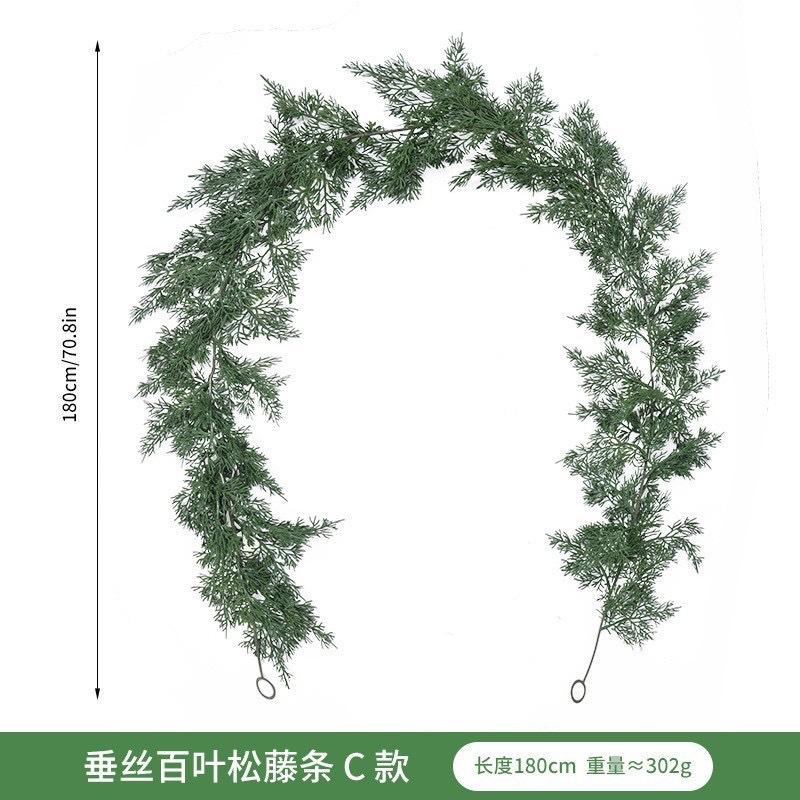 Christmas Rattan 1.8 Meters Pe Cedar Needle Rattan Home Staircase Pendant Christmas Rattan