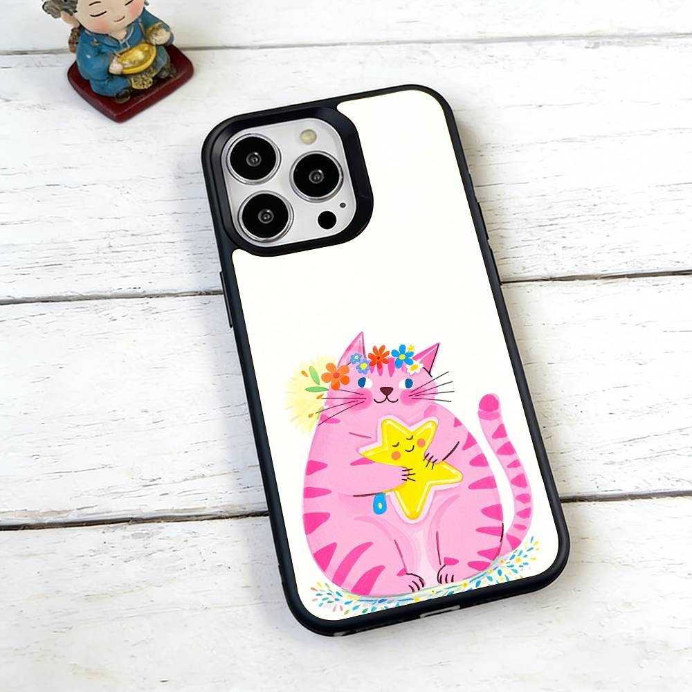 Cat String Phone Case For iPhone17,16,15,14,13,12,11 Plus,Pro Magnetic with Magsafe Wireless Charging