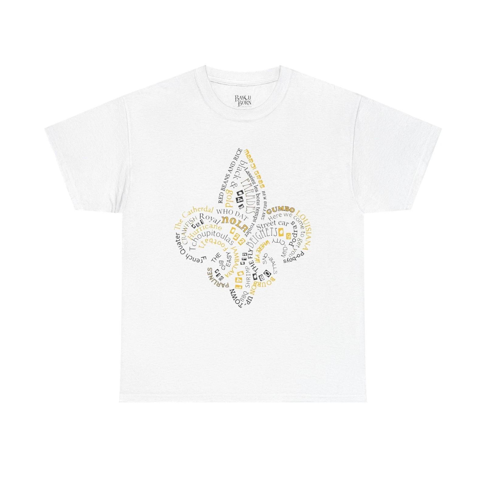 NOLA Fleur-de-lis Word Art T-Shirt XL