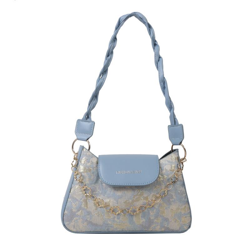 

Нежный и модный темперамент плетеная сумка через плечо женская 2024 лето для поездок на работу текстурная популярная в иностранном стиле маленькая квадратная сумка в этом году синий