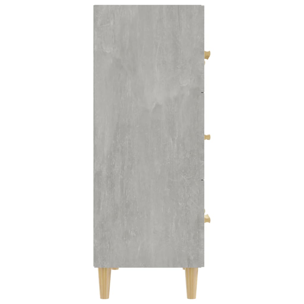 Vidaxl Komoda, Szarość Betonu, 70X34X90 Cm, Materiał Drewnopochodny