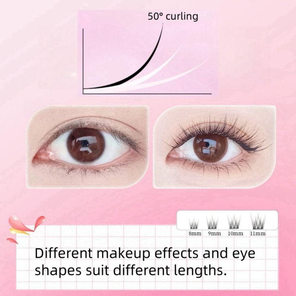 Soft Self Adhesive False Eyelashes Comic Eye Individual Fake Eyelashes Cluster False Lashes  Daily